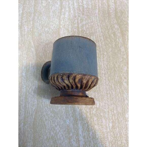 5 Vintage Pottery Coffee Cups / Mugs Unique Design with Wine Glass Style Base - Picture 10 of 16